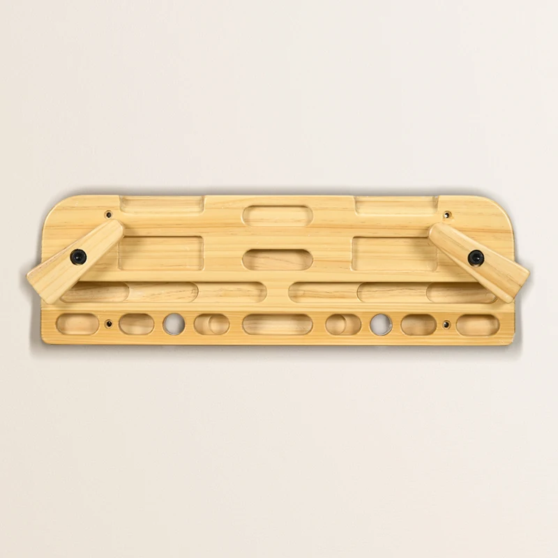 SPORTNOW Poutre d'escalade grande planche à suspendre entrainement avec 19 encoches avec vis de montage 57 x 18 cm naturel