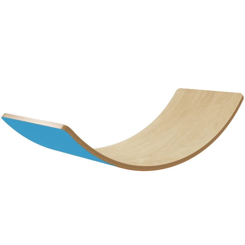 AIYAPLAY Wooden Balance Board for Kids, Wobble Board with Silent Felt for Sensory Play, Blue