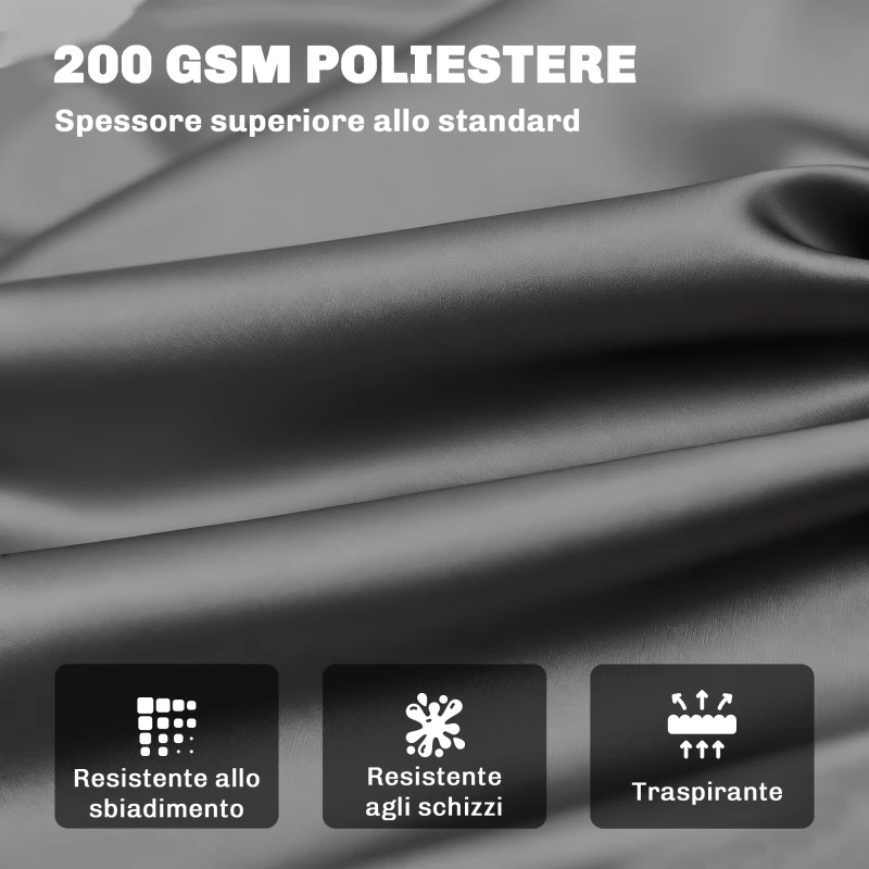 Outsunny Cuscino da Giardino in Stile Capitonné per 2 Persone con 6 Lacci, in Cotone e Poliestere, 150x98x8 cm, Grigio Scuro