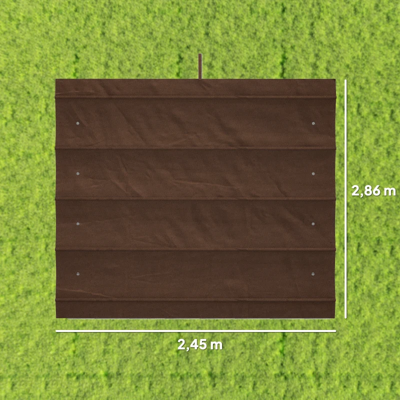 Outsunny Techo de Repuesto Retráctil 3x2,5 m para Marco de 3x2 m Toldo de Tela Solo para Cenador Jardín con 8 Orificios Café