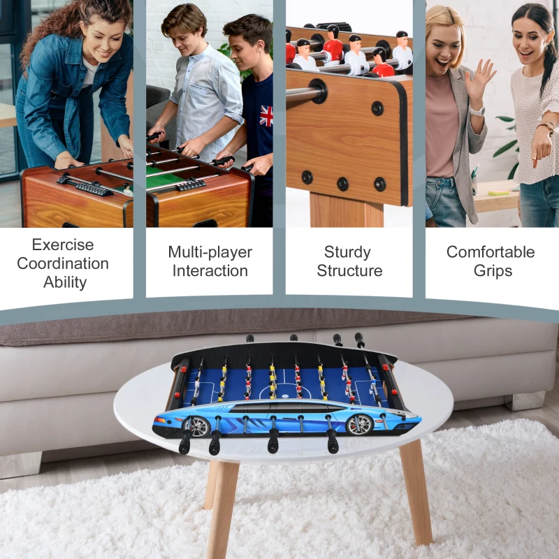 HOMCOM 29 Inch Mini Tabletop Football Foosball Gaming Table  Play Fun Game 74.5L x 36.1W x 12H CM