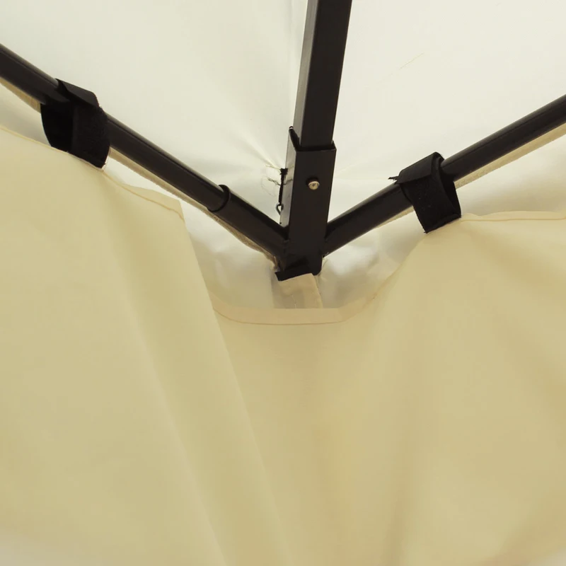 Outsunny Cenador de Jardín 4x3m con Doble Techo Estructura de Acero Anti-UV para Exterior Patio 400x300x280 cm Crema
