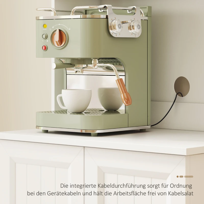 HOMCOM Küchenschrank, verstellbares Regal, Arbeitsplatte, Acryltüren, Kabelloch, für Wohnzimmer, Küche, Esszimmer, MDF, Weiß