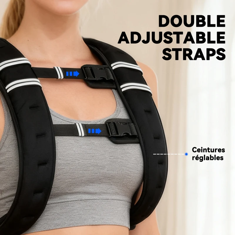 HOMCOM 5KG Weighted Vest, Running Weight Vest with Adjustable Strap, Convenient Pocket and Reflective Strips for Men and Women