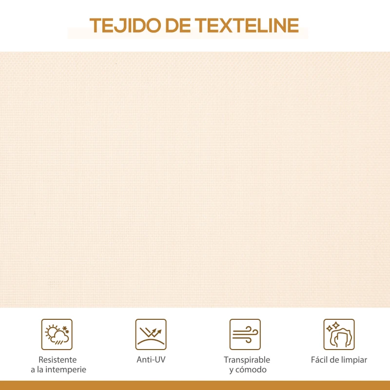 Outsunny Columpio de Jardín Exterior de 3 Plazas con Toldo Reclinable Respaldo Transpirable Marco de Acero 175x118x159 cm Beige