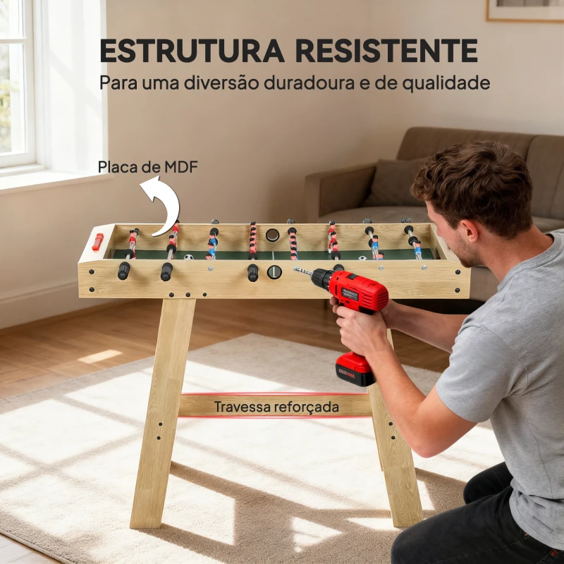 SPORTNOW Matraquilho para Crianças com 2 Marcadores 8 Pegas 22 Jogadores e Varas Telescópicas 114x78x88 cm Madeira