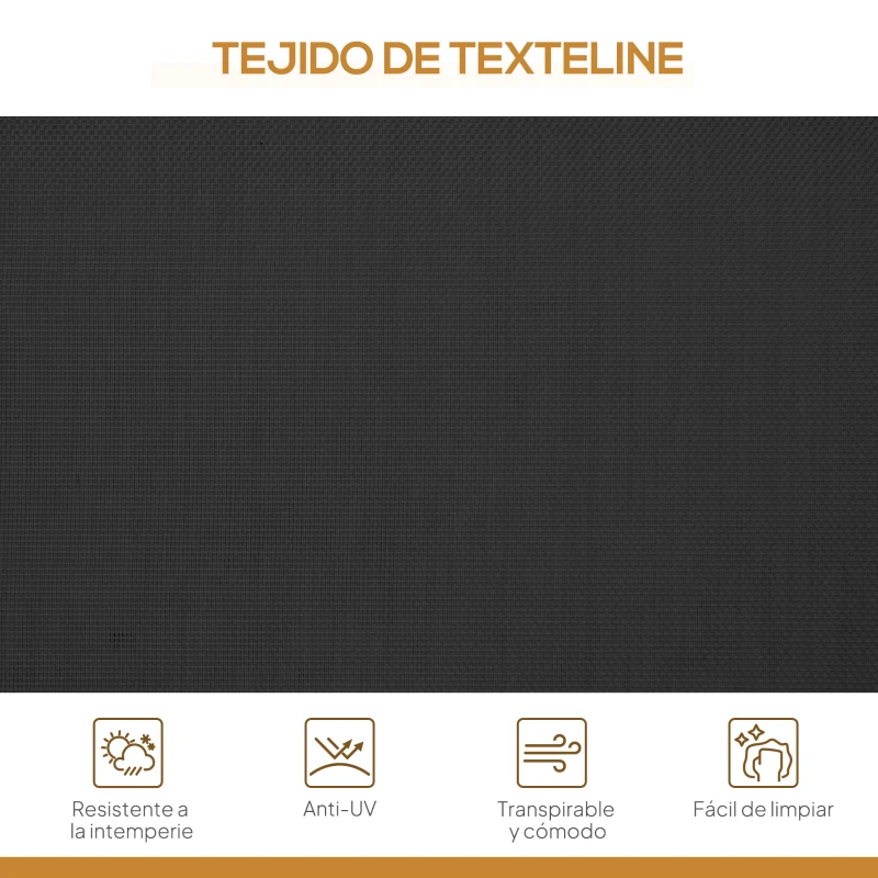 Outsunny Columpio de Jardín Exterior de 3 Plazas con Toldo Reclinable Respaldo Transpirable Marco de Acero 175x118x159 cm Negro