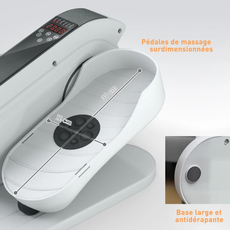 SPORTNOW Elliptique de bureau, vélo elliptique électrique écran LCD, télécommande et 10 vitesses réglables, 45 x 42 x 27 cm blanc