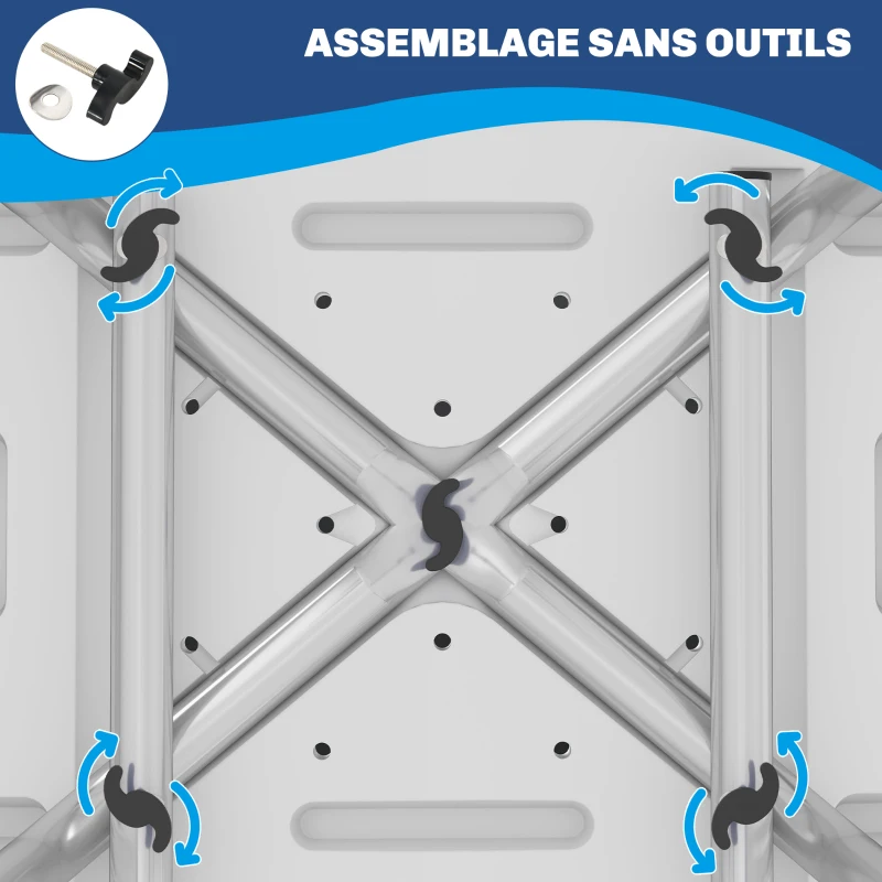 HOMCOM Tabouret de douche pour personnes âgées et handicapées hauteur réglable patins antidérapants support de pomme de douche