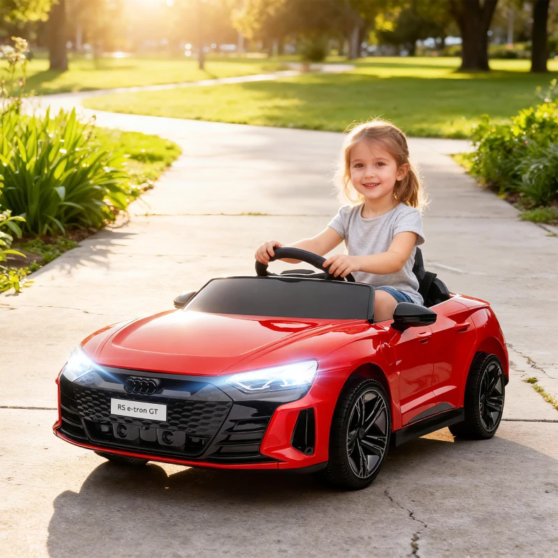 HOMCOM Audi Licensed 12V Kids Electric Ride-On, with Remote Control, Suspension System, Lights, Music, Motor - Red