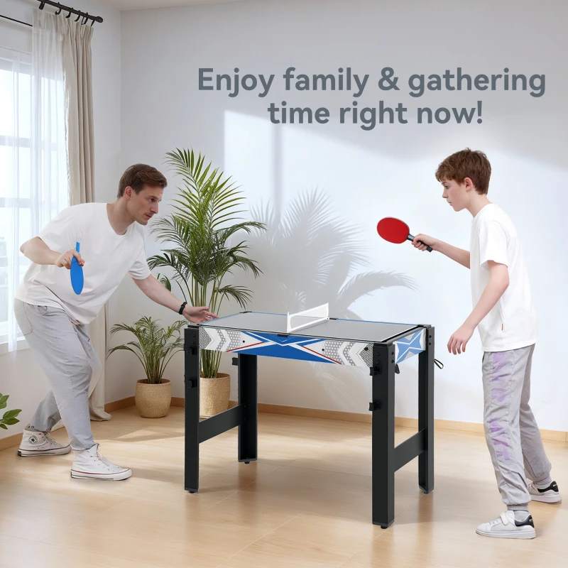 SPORTNOW 5-in-1 Multi Games Table, with Pool, Table Tennis, Basketball, Hockey, Archery, Blue