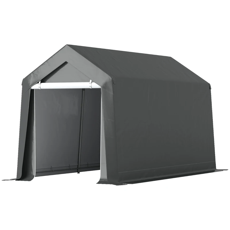 Outsunny 3.6 x 2.1m Portable Outdoor Shed, with Window - Dark Grey