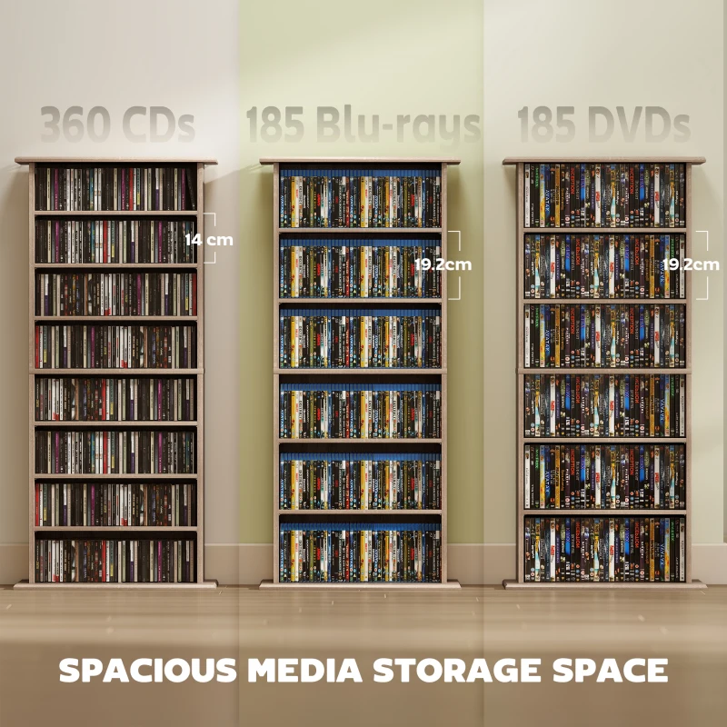 HOMCOM 360 CD Storage Unit - Natural Wood Finish