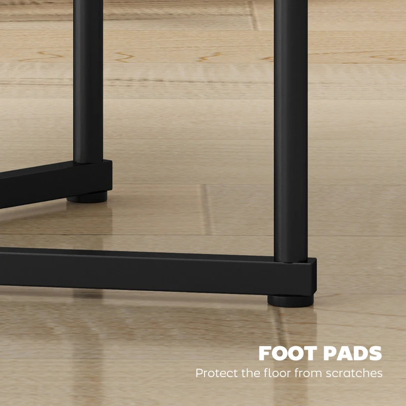 HOMCOM Set of Two Marble-Effect Nest of Tables - Black Marble Effect