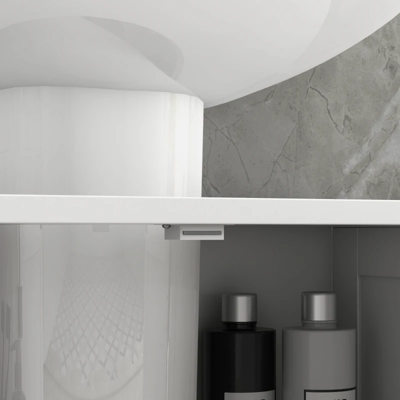 HOMCOM Meuble sous lavabo, meuble de salle de bain placard à 2 portes, étagère réglable, anti-humidité, 60 x 30 x 60 cm, blanc