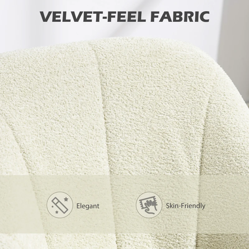 HOMCOM Velvet-Feel Office Chair - Beige