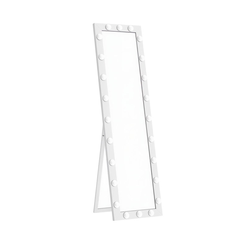 HOMCOM Specchio Da Terra E Da Parete Con Luce LED Regolabile E