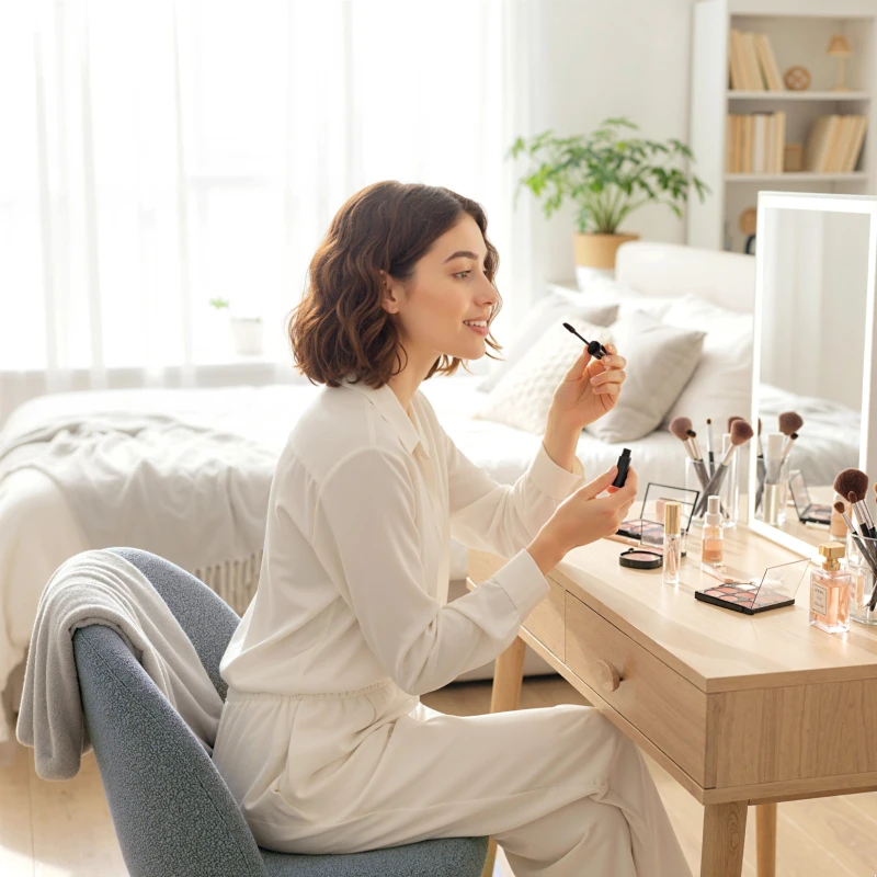 HOMCOM Teddy Fleece Office Chair with Wheels - Grey