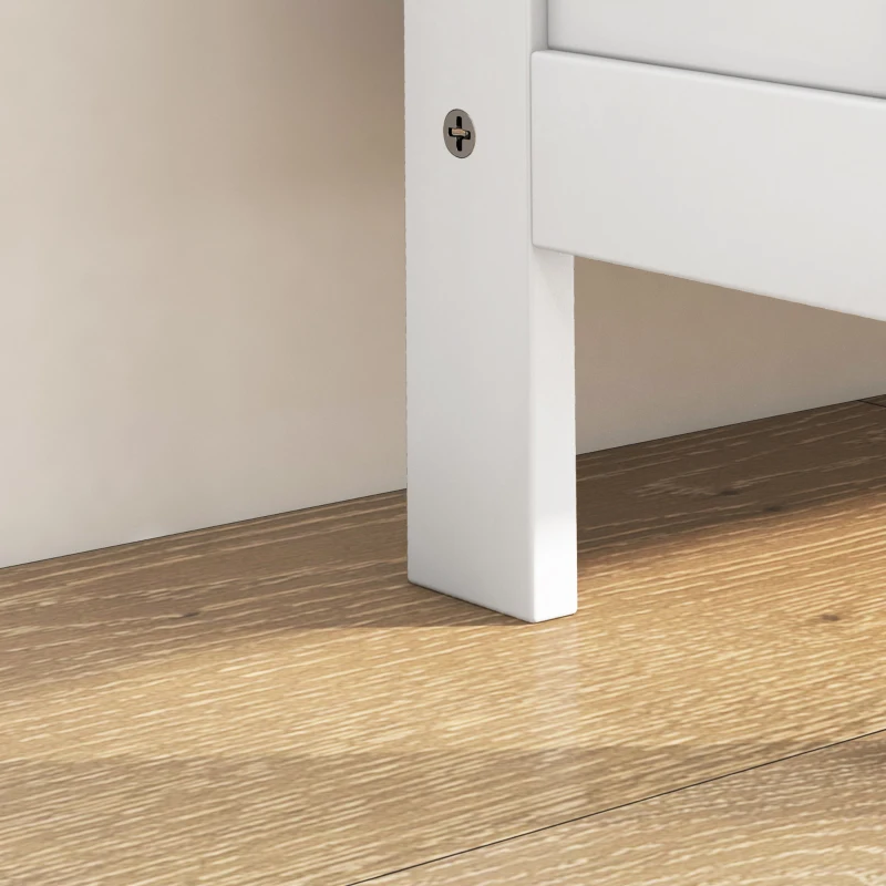 HOMCOM Narrow Shoe Cabinet with 3 Flip Drawers - White