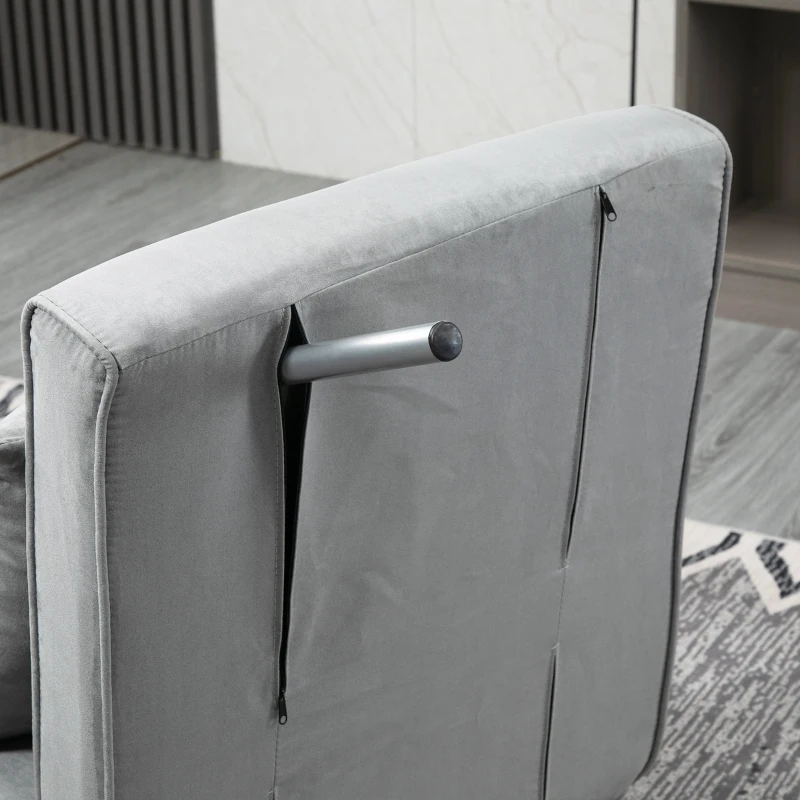 HOMCOM Suedette Adjustable Back Futon Sofa Chair - Grey