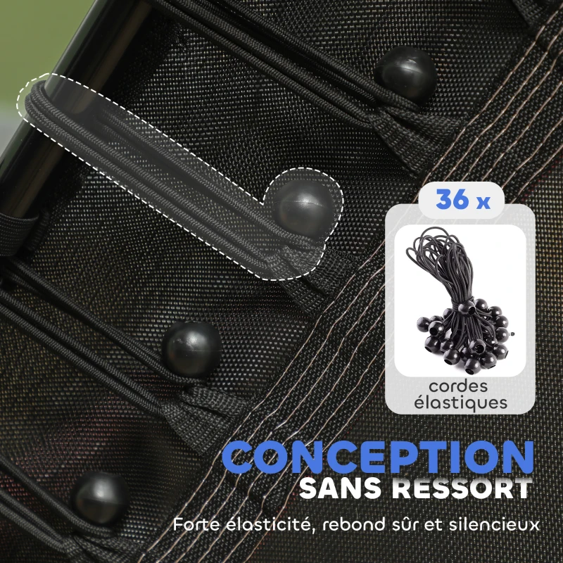 HOMCOM Trampoline pour enfant Ø 1,63 x 1,9 m filet de sécurité porte zippée 6 poteaux rembourrés inclus rouge noir