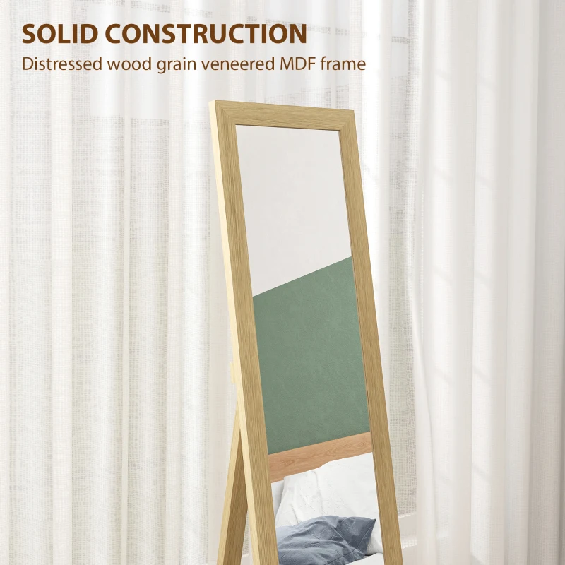 HOMCOM 37 x 157 cm Full Length Mirror - Natural