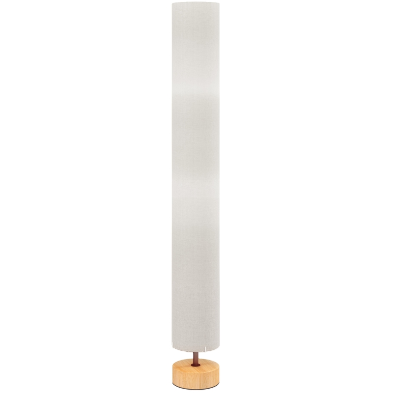 HOMCOM Lampadaire sur pied de salon avec abat-jour en lin, interrupteur à pied, 2 x douille E27, 120 cm, beige