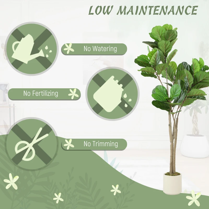 HOMCOM 150cm Artificial Ficus Tree - Green