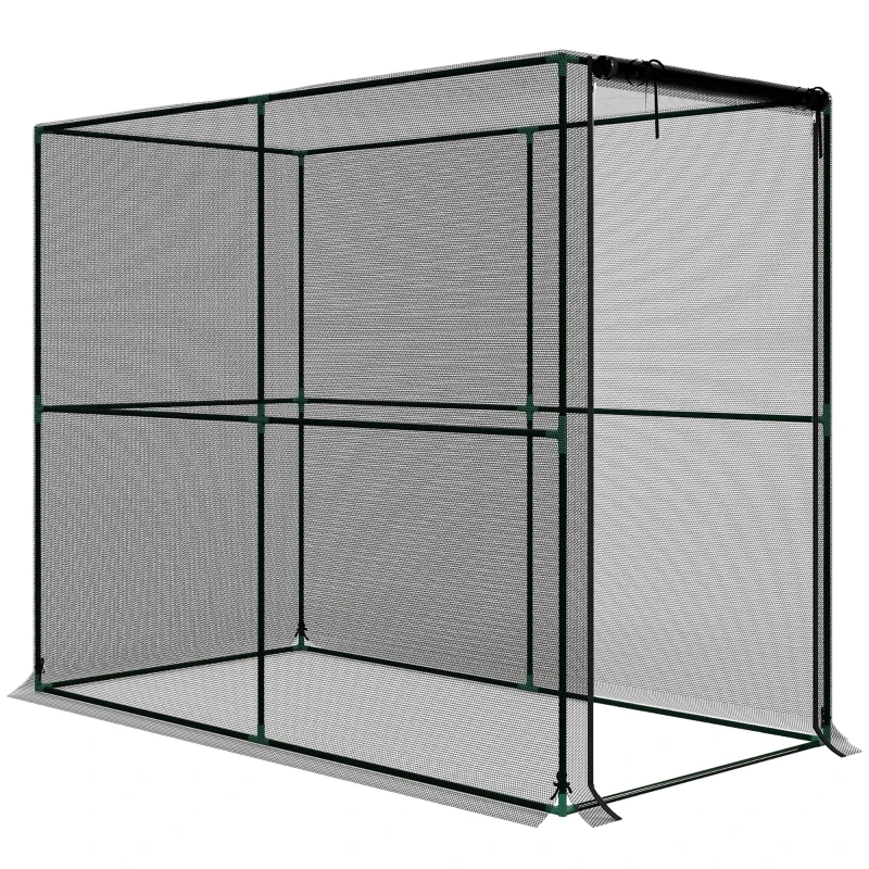 Outsunny Cage à fruits, filet de protection pour plantes avec porte zippée, protection contre les oiseaux, les insectes et les petits animaux, Noir