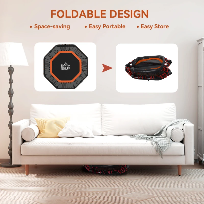 HOMCOM Fitness Trampoline, Bouncer with Adjustable Handle, Max Load 150 kg