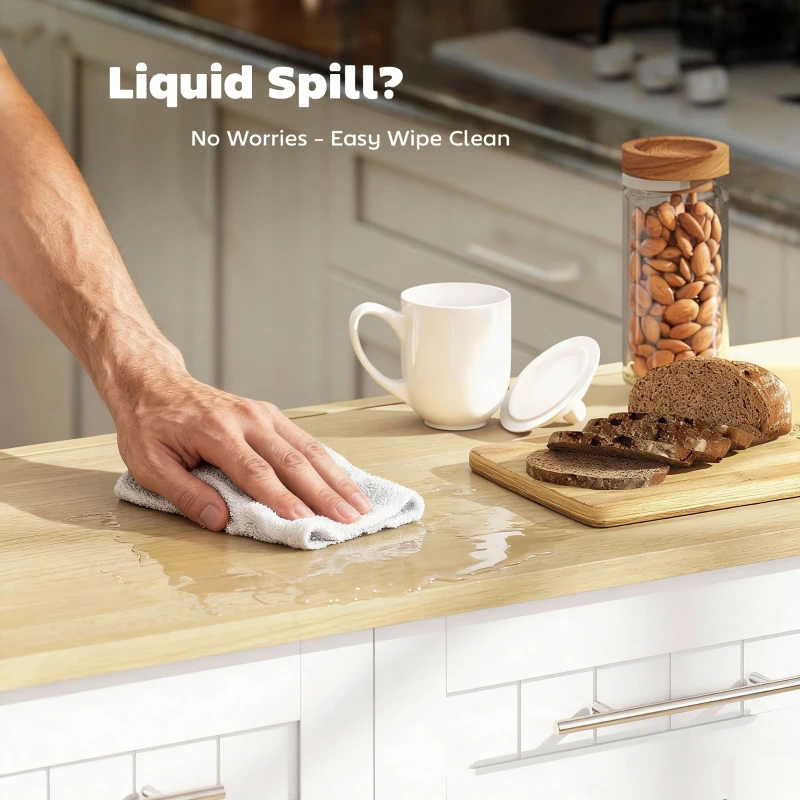 HOMCOM Mobilna wyspa kuchenna, rozszerzalny blat, drzwi szafki, szuflady, uchwyt na ręcznik, wózek kuchenny z MDF, biały