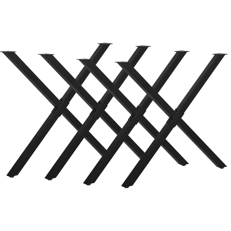 HOMCOM Lot de 4 pieds de table en acier forme en croix - 72H cm - design industriel