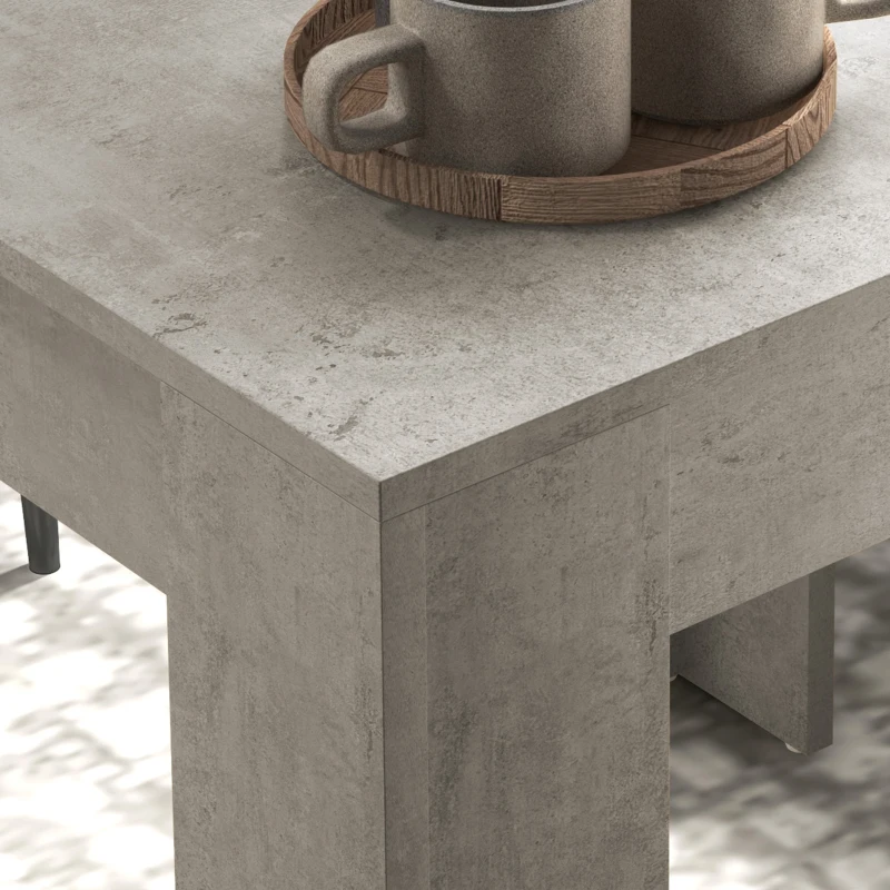 HOMCOM Set da Pranzo 3 Pezzi con Tavolo da Cucina 80x80x76 cm e 2 Sedie Moderne 41x50x97 cm, Grigio