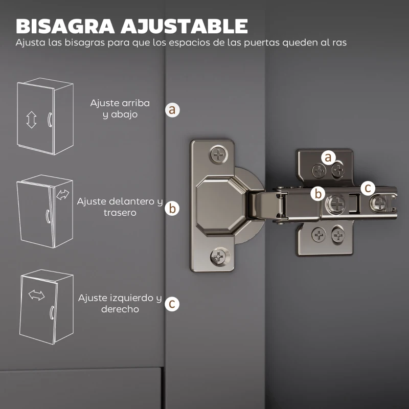 HOMCOM Isla de Cocina con Ruedas con Cajón Armario con Puertas Toallero y Especiero 105x36x85 cm Gris