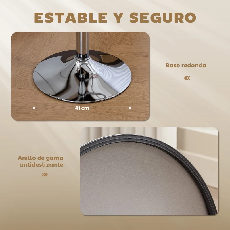 HOMCOM Juego de 2 Taburetes Altos de Cocina Giratorios Tapizados de Lino con Altura Ajustable Respaldo y Reposapiés Beige