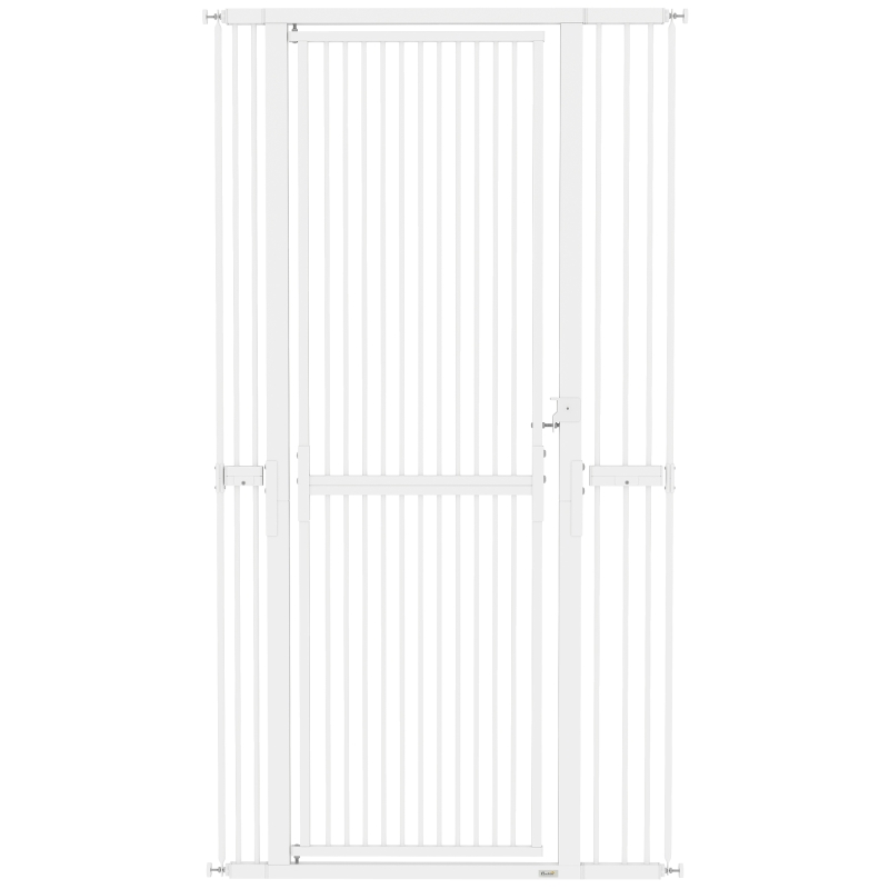 PawHut Cancellino per Cani e Gatti Alto 180 cm, Estensibile da 76-104 cm e Montaggio a Pressione, Bianco