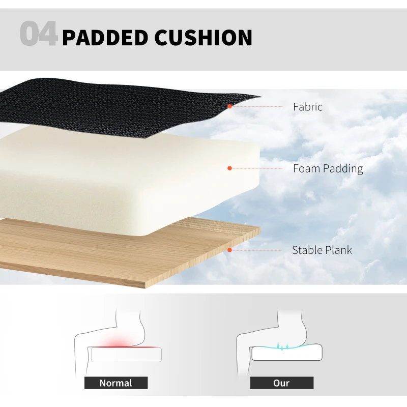 HOMCOM Draughtsman Chair, with Adjustable Lumbar - Black