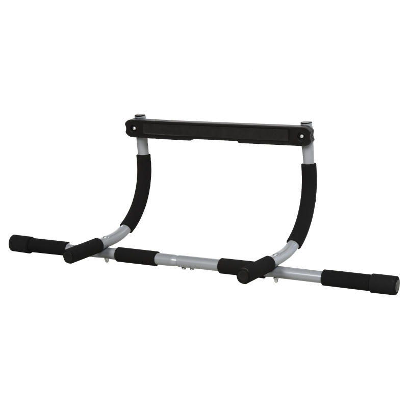 HOMCOM Barre de traction - barre de porte - pull up bar - barre d'étirement musculation pour cadres de porte - acier gris