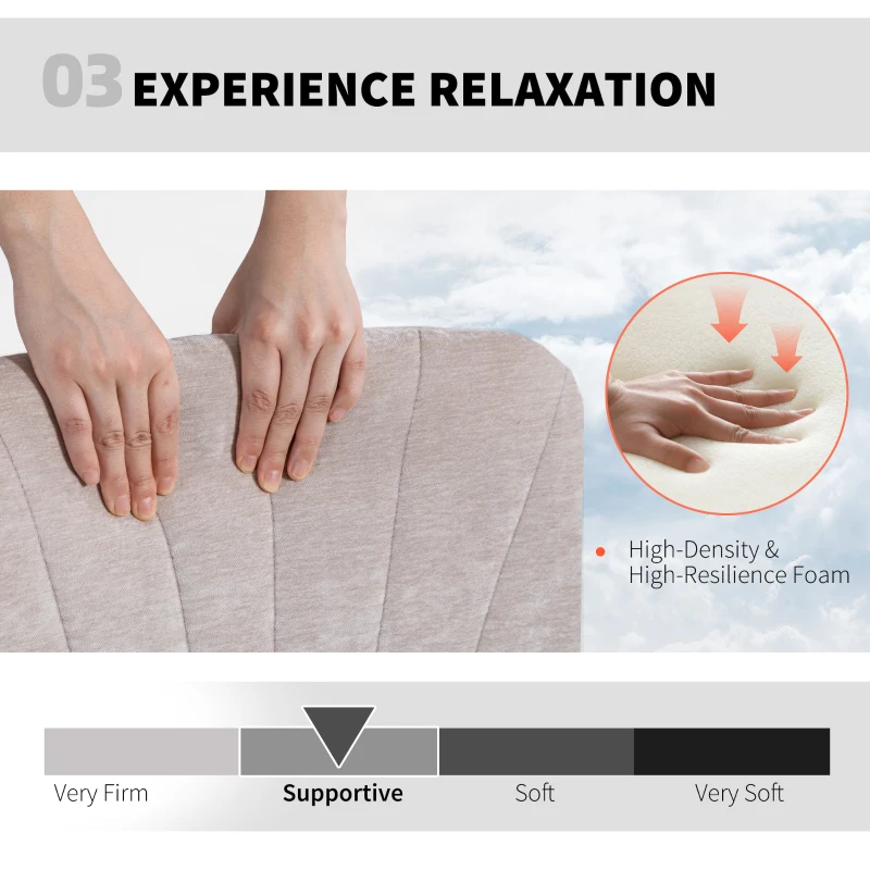 HOMCOM Criss Cross Chair with Wheels, No Arms - Beige