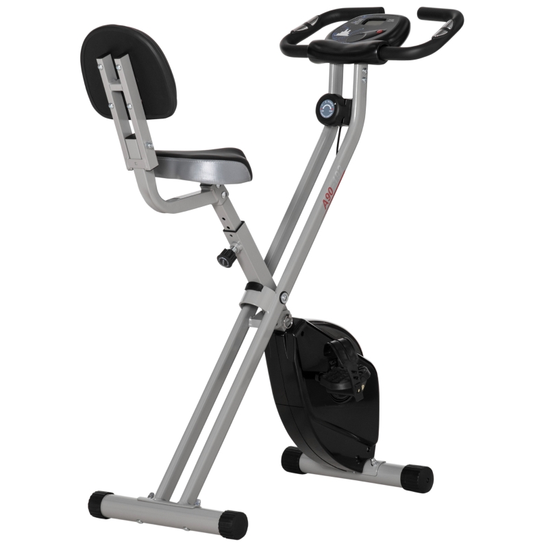 HOMCOM Heimtrainer F-Bike Fahrradtrainer mit 8 stufig einstellbarem  Magnetwiderstand hhenverstellbar Stahl Schwarz+Grau 43 x 97 x 109 cm |  Aosom.de