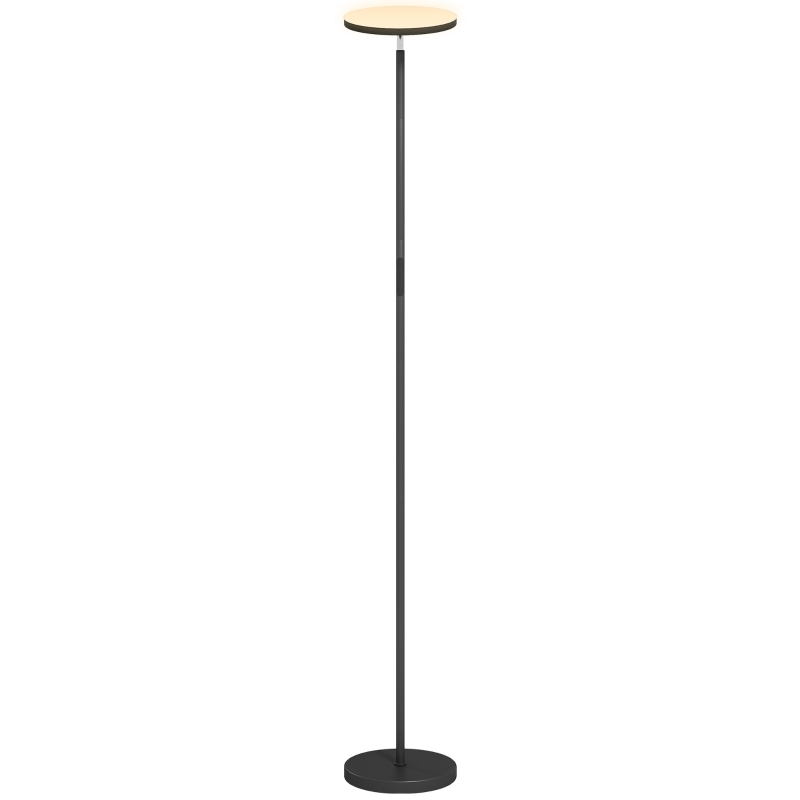 HOMCOM RGB Uplighter Floor Lamp, Tall Dimmable Standing Lamp with Remote & Touch Control, 350° Rotatable Head for Living Room Bedroom, 2700K-6000K Colour Temperatures, Black