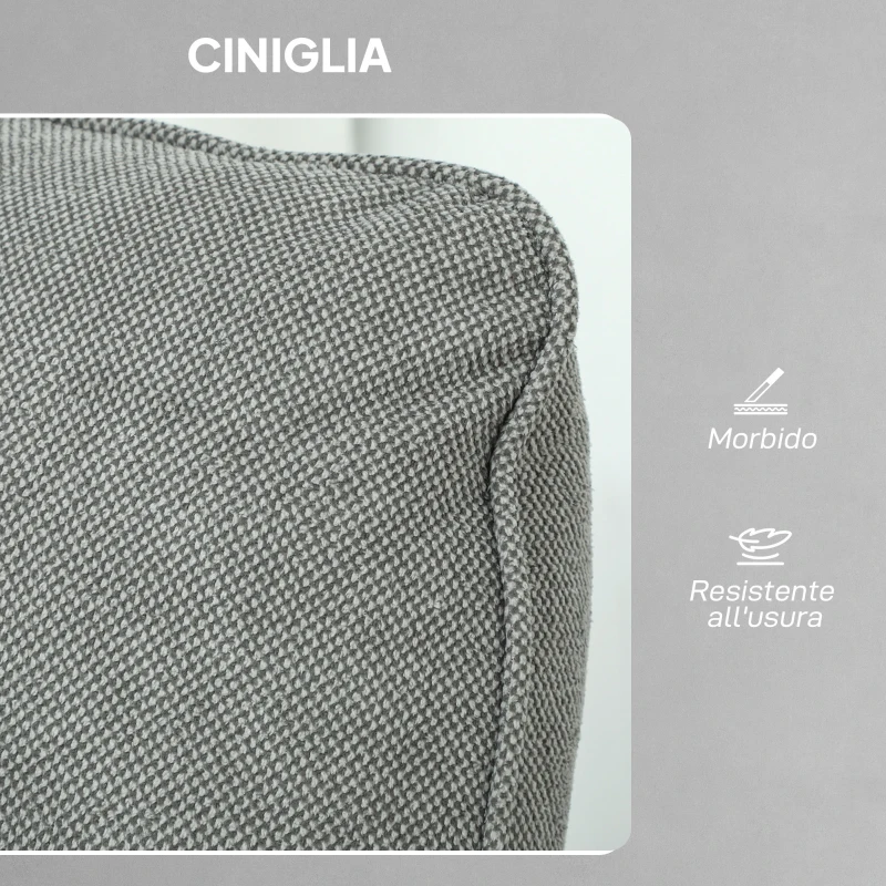 HOMCOM Poltrona Reclinabile con Riscaldamento, 8 Punti Massaggio e 5 Modalità, Tessuto Ciniglia, Grigio Carbone