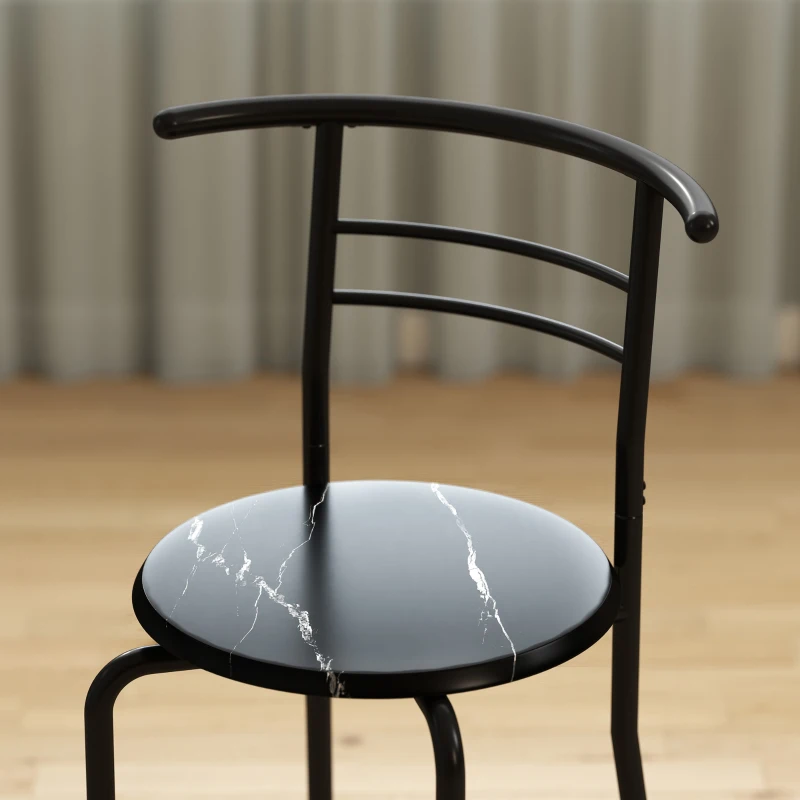 HOMCOM Three-Piece Compact Dining Set - Black