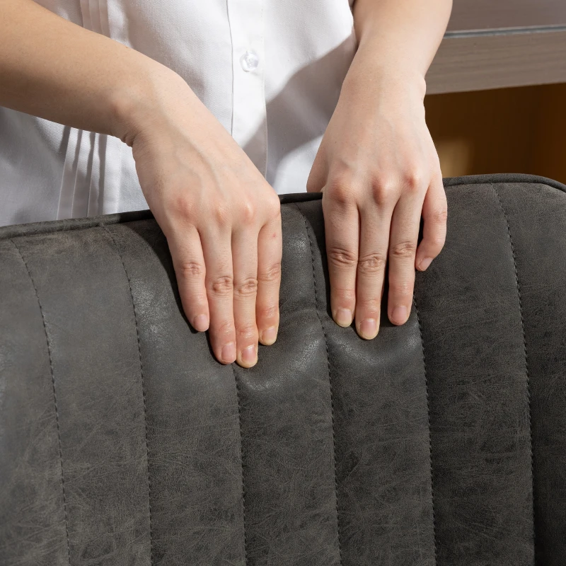 HOMCOM Set of 2 PU Leather Swivel Bar Stools - Grey