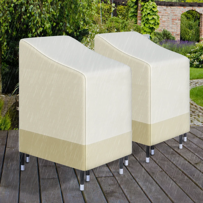 Outsunny Lot de 2 housses de protection chaises de Jardin empilables bâche étanche 90L x 70l x 115H cm Oxford Haute densité 600D