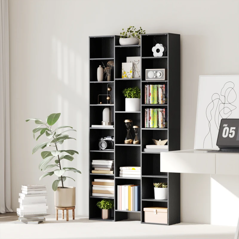 HOMCOM 21-Compartment Bookshelf - Black