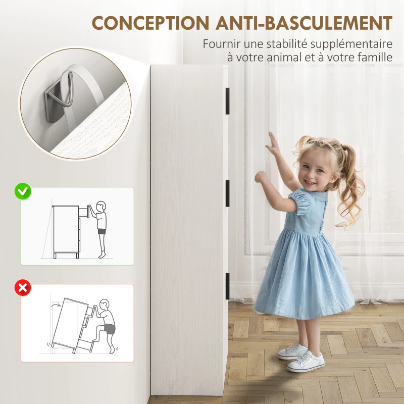 HOMCOM Meuble à chaussures armoire à chaussures à 3 abattants 18 paires grande capacité en bois 63 x 24 x 117 cm blanc