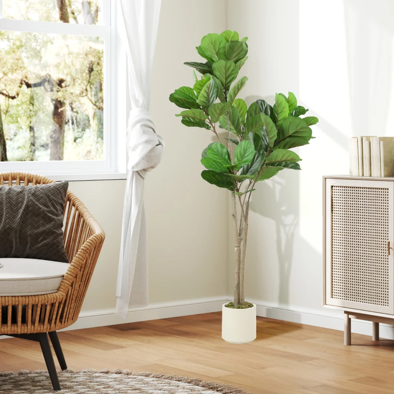 HOMCOM 150cm Artificial Ficus Tree - Green