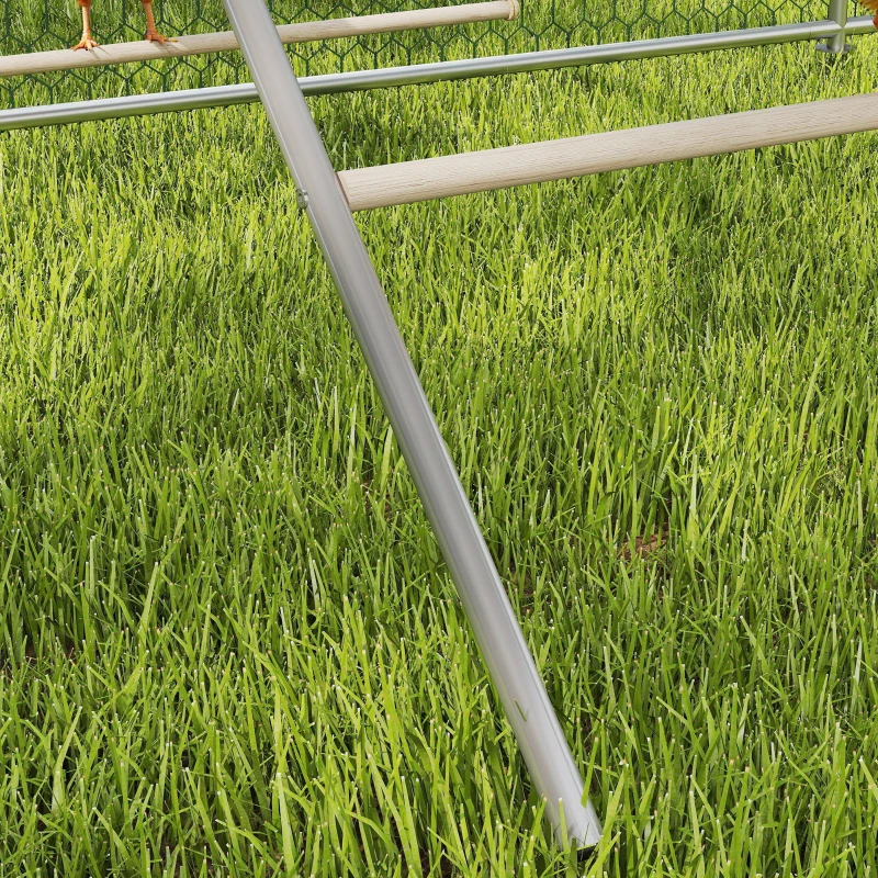 PawHut Poleiro para galinhas a 5 níveis em pinho e aço, escada-baloiço, 82 x 150 x 110 cm, prateado