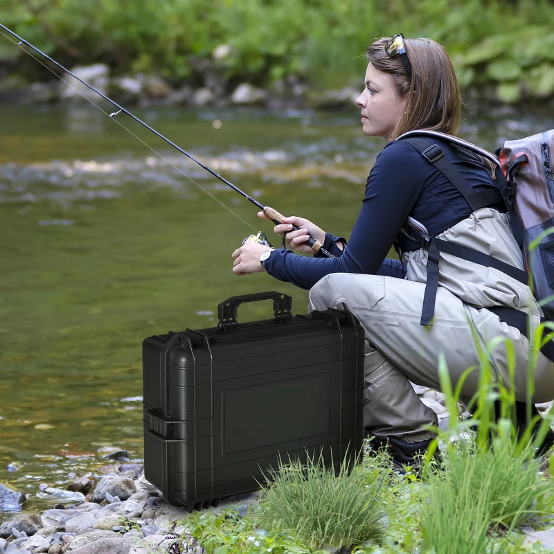 Valise antichoc - mallette d'extérieur appareil photo - mousse prédécoupée - étui rigide étanche appareil photo - PP noir
